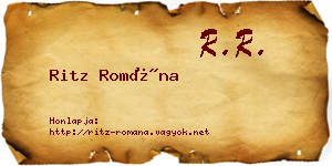Ritz Romána névjegykártya